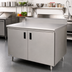 Thumbnail image #2 for Advance Tabco Special Value Series Economy Enclosed Work Table with Sliding Doors, 84 x 30 Inches, 16 Gauge 304 Stainless Steel Top