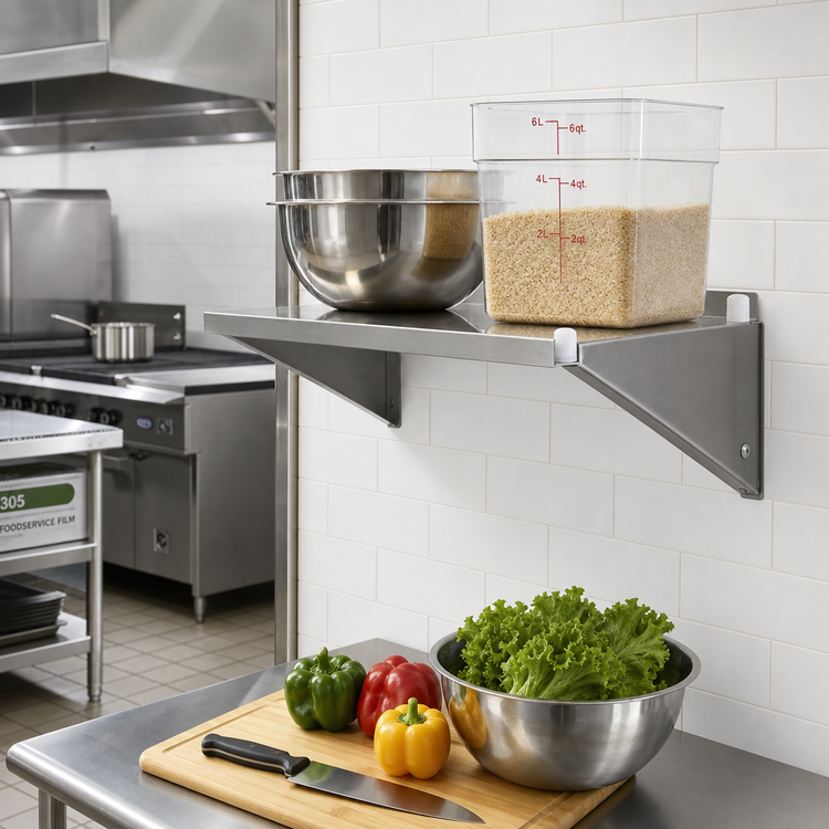 Product image #2 for Eagle Group Heavy-Duty Left-Hand Single-Knob Shelf C-Bracket, 24-Inch, Stainless Steel