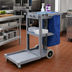 Thumbnail image #2 for Carlisle 49-Inch Long Platform Janitorial Cart with 3 Shelves and 25-Gallon Bag, Gray