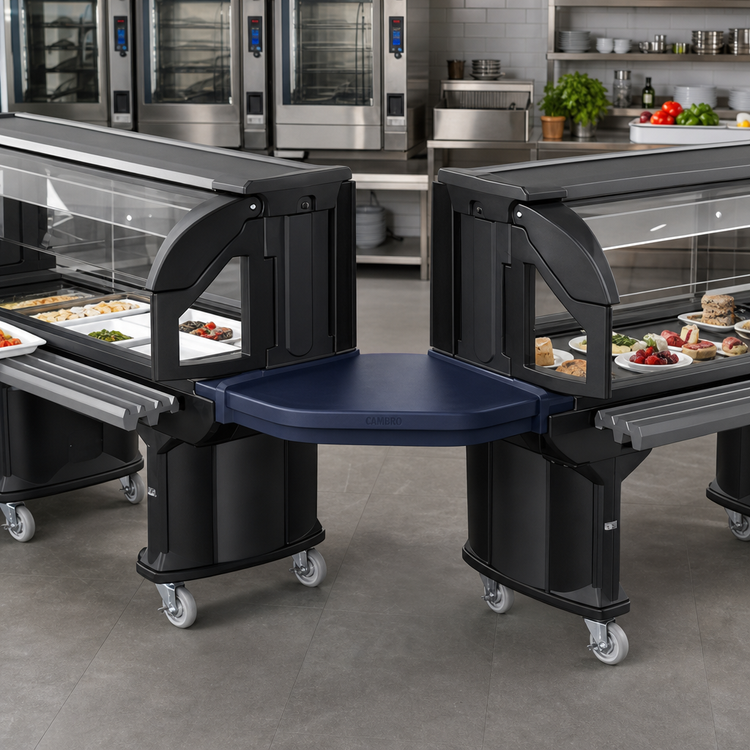 Product image #3 for Cambro Versa Food Bar Straight Connector for Versa Cart to Low-Height Food Bar/Work Table, Navy Blue
