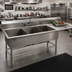 Thumbnail image #2 for John Boos Pro-Bowl 3-Compartment Platter Sink with Right Drainboard, 84-3/16 Inch Wide