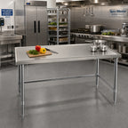 Thumbnail image #2 for Eagle Group Spec-Master T4872STEM Stainless Steel Work Table, 72 x 48 in, 14-Gauge 300 Series Top, Marine Edge, Open Base