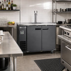 Thumbnail image #2 for Maxximum Maxx Cold MXBD48-1BHC Two-Section Freestanding Keg Cooler, Single Tower, Dual Faucets, Self-Contained, Black Steel, 10.5 Cu. Ft.