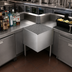 Thumbnail image #2 for Advance Tabco Prestige 90° Outside Corner Underbar Corner Filler with Removable Perforated Drainboard Top