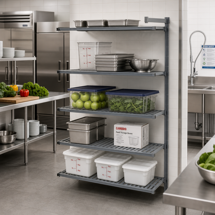 Product image #2 for Cambro Camshelving Basics Plus 5-Tier Vented Add-On Shelving Unit, 21 x 36 x 64 Inches, Brushed Graphite