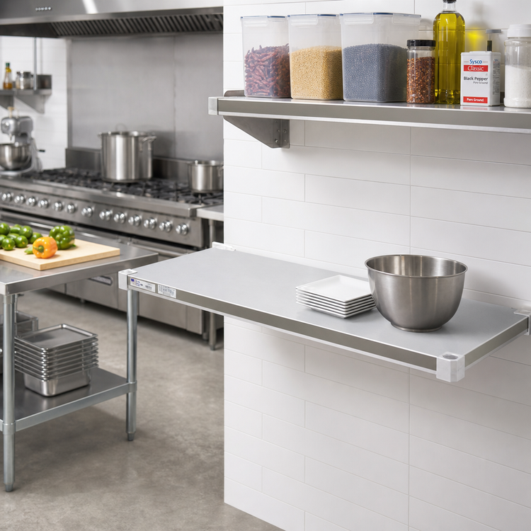 Product image #3 for New Age 48 x 24 Inch Solid Aluminum Shelf, Adjust-A-Shelf Brute Series, 800 lb. Capacity