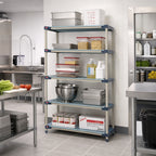 Thumbnail image #2 for Metro MetroMax 4 5X317G4 Stationary 5-Shelf All-Polymer Starter Shelving Unit, 24W x 18D x 74H, Blue