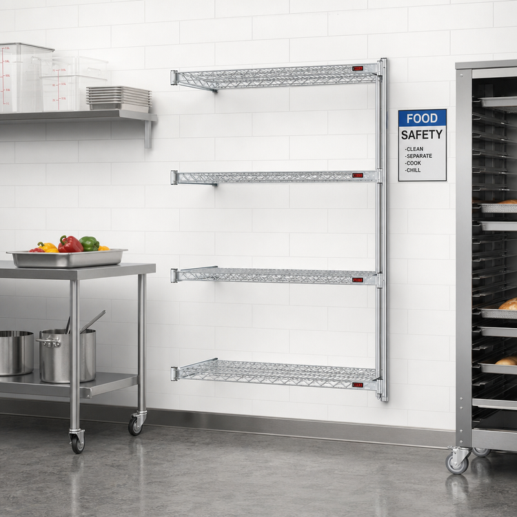 Product image #2 for Eagle Group 4-Tier Add-On Wire Shelving Unit, 36 x 18 x 74 Inches, Chrome-Plated