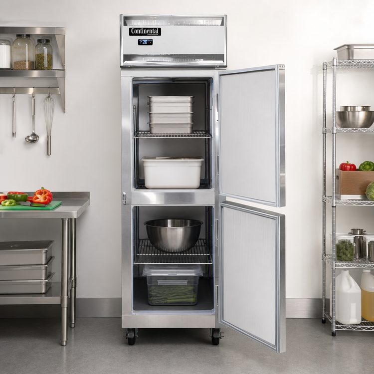 Product image #2 for Continental Refrigerator 1FNPTHD One-Section Pass-Thru Reach-In Freezer with Half-Height Solid Doors