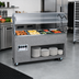 Thumbnail image #2 for Vollrath 2-Series Affordable Portable 4-Well Mobile Hot Food Station with Open Storage Base and Buffet Breath Guard, 60 Inch, Granite, 120V