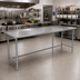 Thumbnail image #2 for Advance Tabco 144-Inch x 36-Inch 16-Gauge 430 Stainless Steel Work Table with 1-1/2-Inch Rear Up-Turn and Galvanized Base