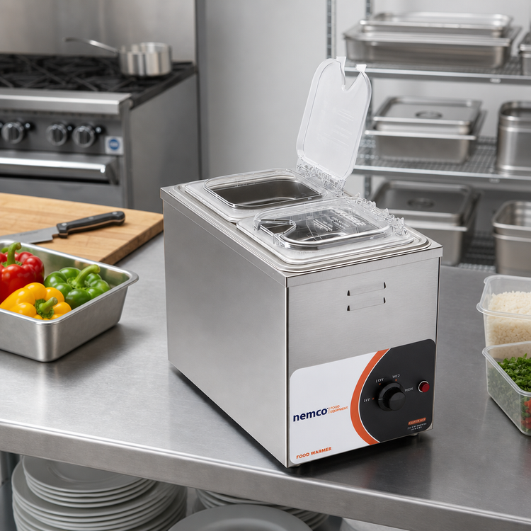 Product image #2 for Nemco 6145 Fractional Single-Well Wet Countertop Food Warmer, Stainless Steel, 120V