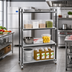Thumbnail image #2 for Cambro Camshelving Elements XTRA High Density Top Rail Stationary Starter Unit, 4-Shelf Solid, 18 x 54 x 81 Inches, Speckled Gray