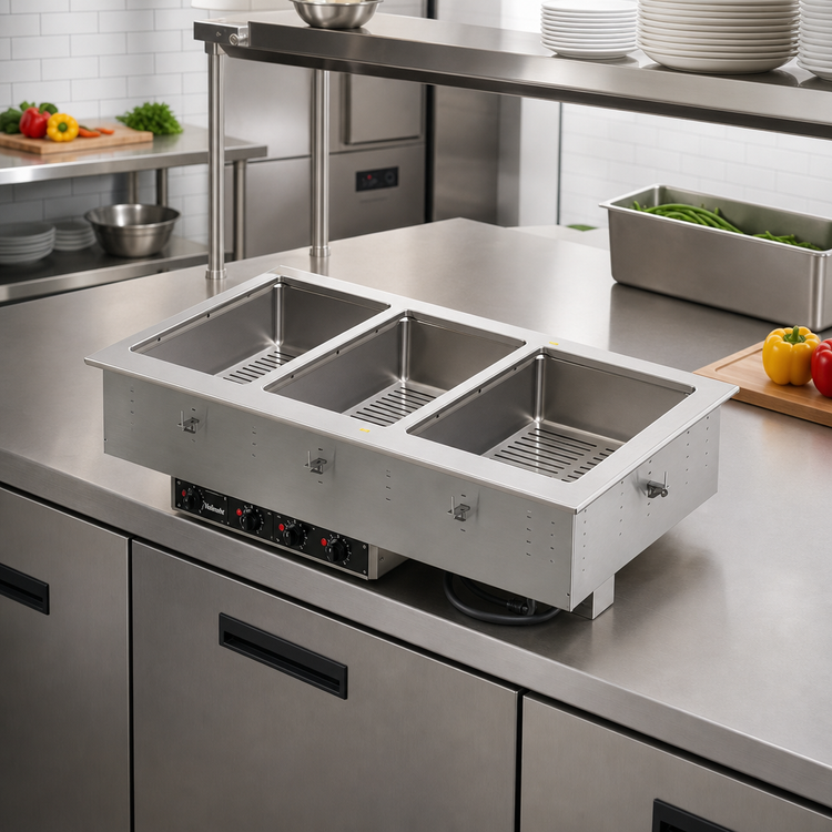 Product image #2 for Vollrath 3-Well Drop-In Electric Dry Hot Food Well with Thermostatic Controls, 120V
