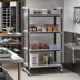 Thumbnail image #2 for Cambro Camshelving Elements XTRA 4-Tier Solid Stationary Polymer Shelving Starter Unit, 18 x 42 x 64 Inches, Speckled Gray