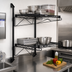 Thumbnail image #2 for Quantum Cantilever Double Shelf Wall-Mount Wire Shelving Unit, 30 x 14 Inches, Black Epoxy Finish