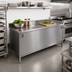 Thumbnail image #2 for John Boos Enclosed Work Table with Hinged Doors, 120 x 30 Inches, 14-Gauge 300-Series Stainless Steel Top, 5-Inch Backsplash