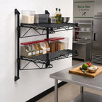 Thumbnail image #2 for Quantum WC34-CB2454BK Wall-Mounted Cantilever Double-Shelf Unit, 54"W x 24"D, Black Epoxy