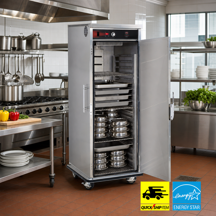 Product image #2 for FWE Ultra-Universal Electric Heated Banquet Holding Cabinet, Mobile, 30-3/4 Inch Wide, 64-80 Plate Capacity