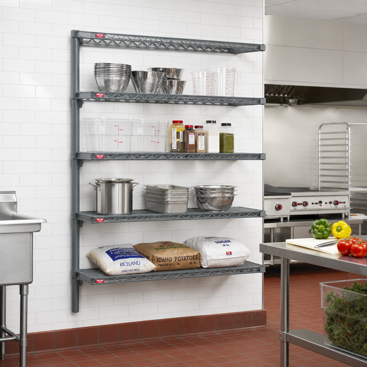 Product image #2 for Eagle Group Valu-Master 4-Tier Add-On Wire Shelving Unit with QuadTruss Shelves, 60 x 21 x 74 Inches, Pewter Gray Epoxy