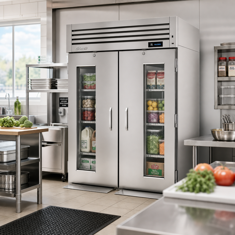 Product image #2 for Turbo Air PRO Series Roll-In Two-Section Reach-In Refrigerator with Two Glass Doors