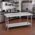 Thumbnail image #2 for Duke Deluxe 316 Series 84-Inch x 24-Inch Stainless Steel Work Table with 1-1/8-Inch Riser and Undershelf