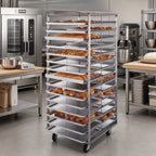 Thumbnail image #2 for Doyon Baking Equipment (Middleby) RSROSL-12 Roll-In Oven Load Rack, Side-Loaded, Stainless Steel, 12-Pan Capacity