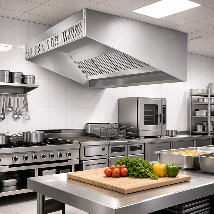Product image #2 for SpecAir HESFA96-78 78-Inch Short Front Wall Type Front Discharge Make-Up Air Exhaust Hood