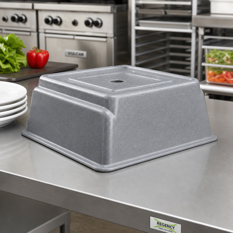 Product image #3 for Cambro Versa Camcover Square Fiberglass Plate Cover, 10 x 10 Inch Inside, 2-3/4 Inch High, Granite Gray