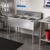 Thumbnail image #2 for Krowne 36-Inch Stainless Steel 3-Compartment Convenience Store Sink with Faucet and Basket Drains