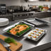 Thumbnail image #2 for American Metalcraft Rectangular Hammered Stainless Steel Serving Tray
