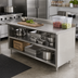 Thumbnail image #2 for Advance Tabco Special Value Series 60 in. x 24 in. Open Base Stainless Steel Work Table with 5 in. Backsplash and Mid-Shelf