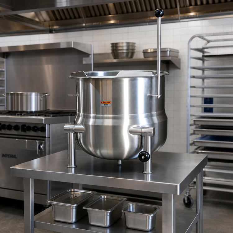 Product image #2 for Crown DC-20 20 Gallon Countertop Direct Steam Tilting Kettle