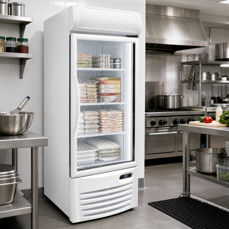 Product image #2 for Excellence Commercial Products GDF-13 Low-Temp One-Section Glass Door Freezer, 12 Cu. Ft., Bottom-Mount Self-Contained