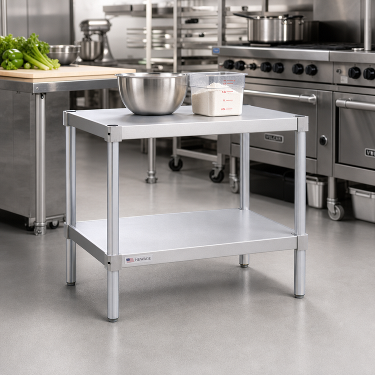 Product image #2 for New Age Modular Aluminum Equipment Stand with 2 Adjustable Solid Shelves, 24 x 15 x 30 Inches