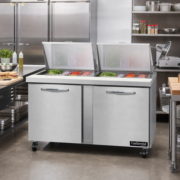 Product image #2 for Mighty Top SW60N24M 60-Inch Two-Section Refrigerated Sandwich Prep Table