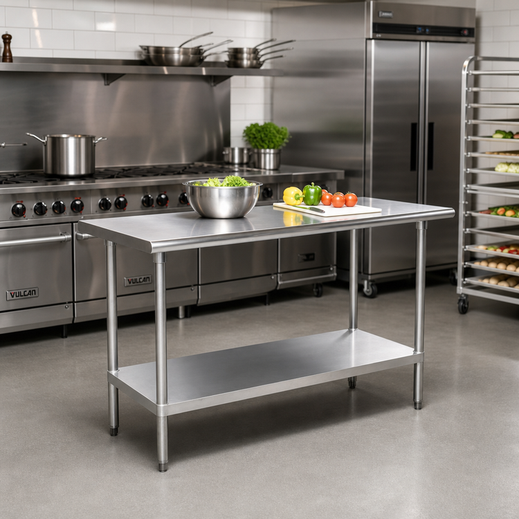 Product image #2 for Advance Tabco AG-244 48" x 24" Flat Top Work Table with Adjustable Undershelf