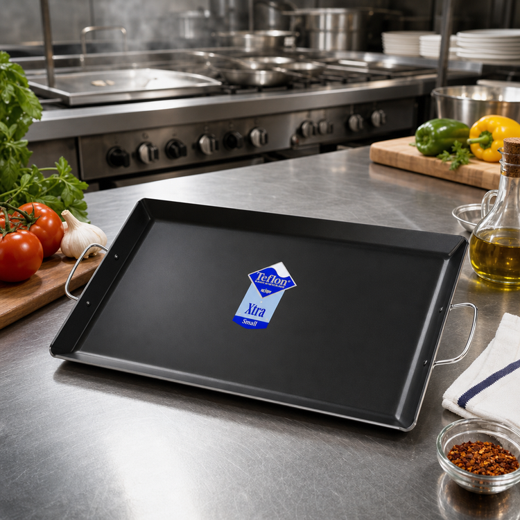 Product image #2 for Teflon Xtra Small Rectangular Aluminum Non-Stick Griddle with Wire Loop Handle