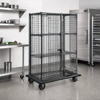 Thumbnail image #2 for Eagle Group QuadTruss DTSC2448E Open-Wire Security Cage with Dolly Truck, 2 Doors, 52-7/8 x 29-3/4 x 69 Inches