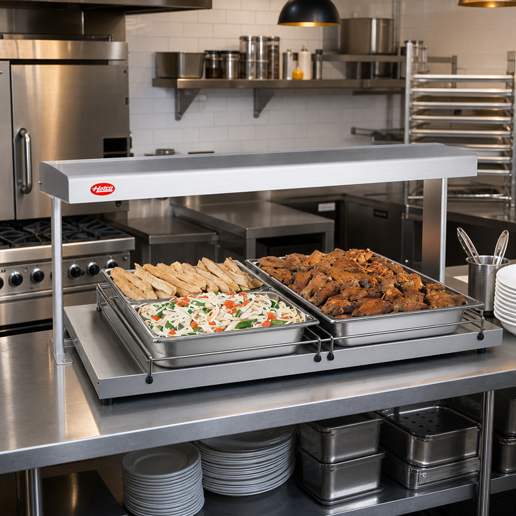 Product image #2 for Hatco Glo-Ray Free-Standing Heated Warming Shelf, 54 Inch W x 13-3/4 Inch D, Stainless Steel Top, Aluminum Base
