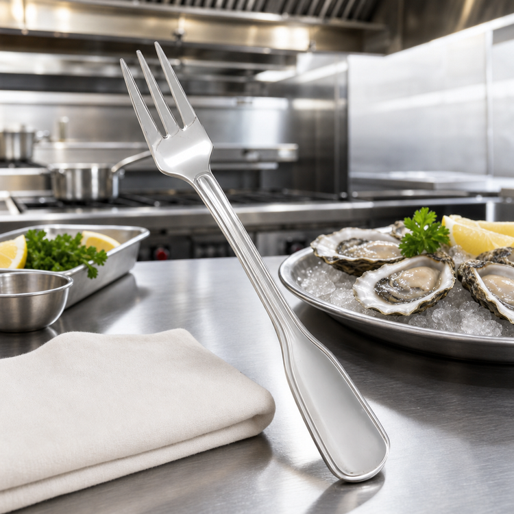 Product image #3 for Oxford 5-5/8 Inch Oyster Fork, 18/8 Stainless Steel, Extra Heavy Weight, Mirror Finish