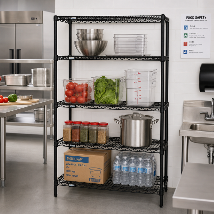Product image #2 for Quantum 42" x 14" x 54" Stationary Wire Shelving Starter Kit