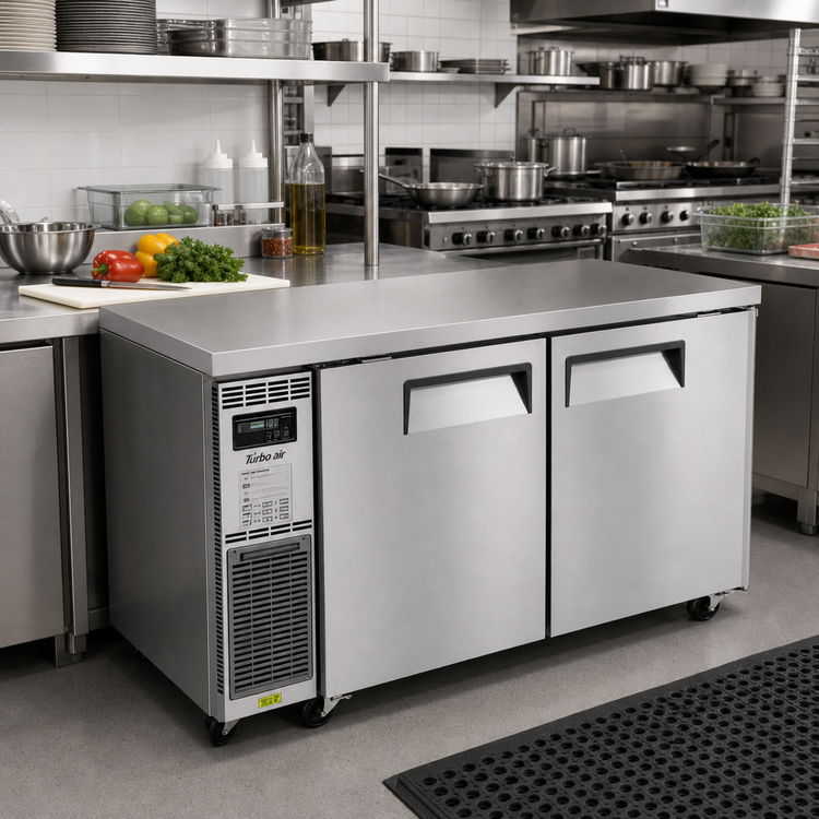Product image #2 for Turbo Air J Series Side Mount Two-Section Undercounter Freezer, 59-Inch, 13.58 Cu. Ft.