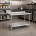 Thumbnail image #2 for Duke 30 x 30-Inch Square Stainless Steel Work Table with 1-1/8-Inch Riser and Galvanized Undershelf