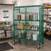 Thumbnail image #2 for Quantum Mobile Wire Security Cage with 2 Shelves, Doors, and Casters, 48 x 21 x 69 Inches