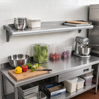 Thumbnail image #2 for Eagle Group Snap-n-Slide SWS1560-14/3 60" x 15" Wall-Mounted Shelf, Rolled Front Edge, 14/304 Stainless Steel, 225 lb Capacity