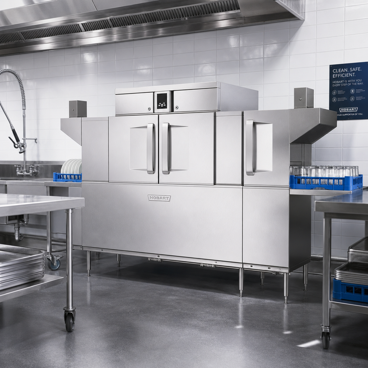 Product image #2 for Hobart CL86-DWR High Temperature Rack Conveyor Dishwasher with Drain Water Energy Recovery