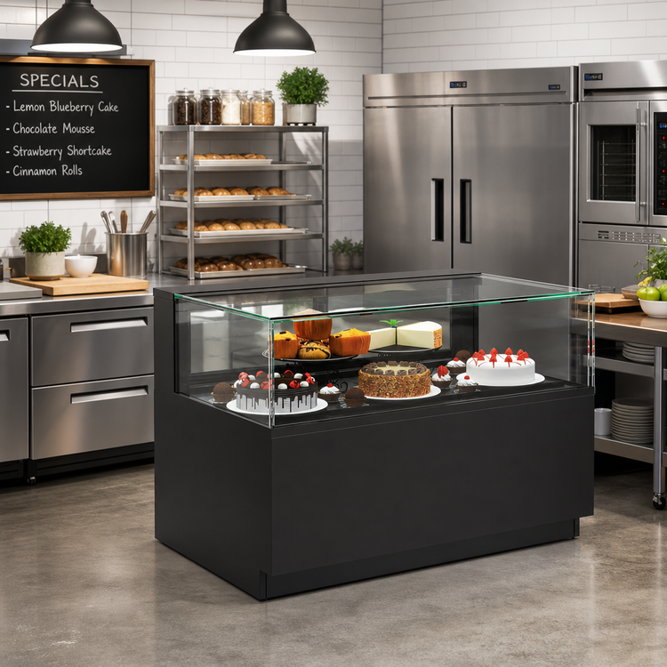 Product image #2 for Reveal® 36-Inch Freestanding See-Thru Refrigerated Service Case with Self-Contained Refrigeration
