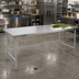 Thumbnail image #2 for Advance Tabco 144-Inch x 24-Inch 14 Gauge 304 Stainless Steel Work Table with Galvanized Open Base