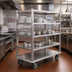 Thumbnail image #2 for Carter-Hoffmann T543 Queen Mary Aluminum China & Silver Transporter, 3 Shelves, Open Design